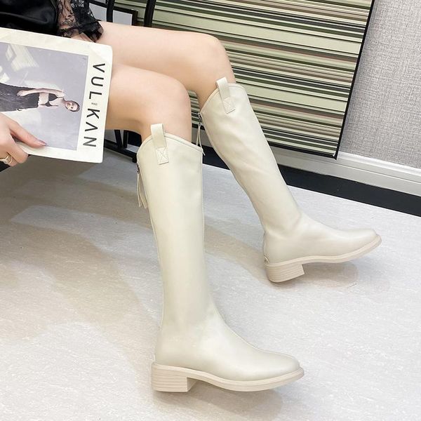 boots slim knee high mid heel women shoes pu leather long concise style thigh black beige mujer
boots slim knee high mid heel women shoes pu leather long concise style thigh black beige mujer