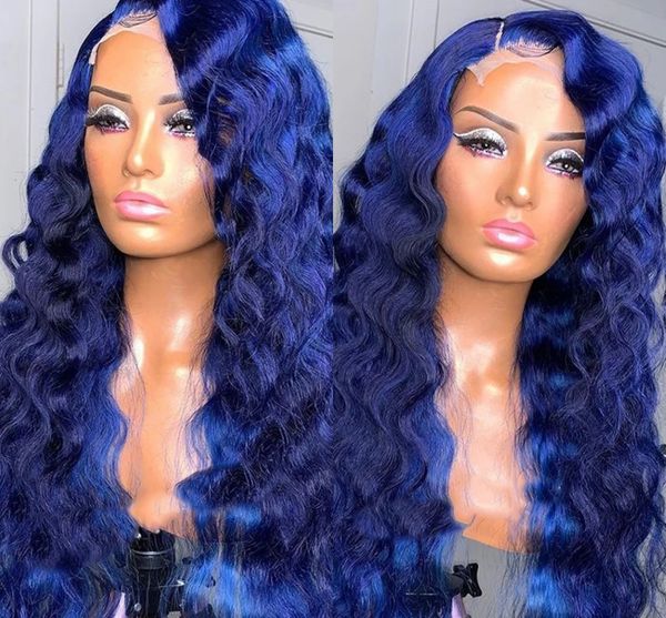 dark blue curly lace frontal wigs brazilian long deep wave simulation human hair pre plucked synthetic front wig, Black
dark blue curly lace frontal wigs brazilian long deep wave simulation human hair pre plucked synthetic front wig, Black