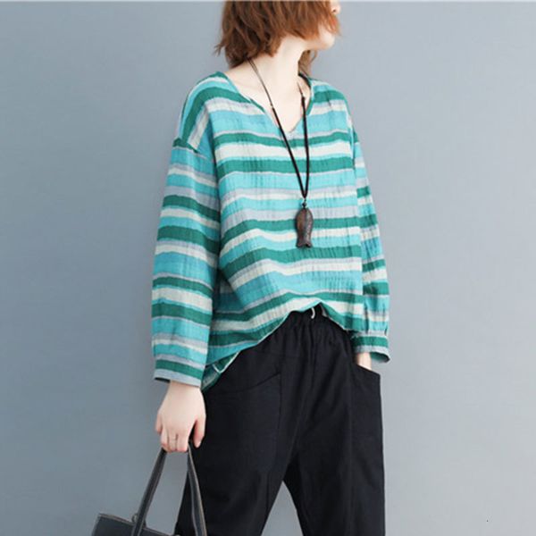 dress 2021 spring arts female style long sleeve loose v-neck striped vintage linen cotton femme shirt big size v269, Black;gray
dress 2021 spring arts female style long sleeve loose v-neck striped vintage linen cotton femme shirt big size v269, Black;gray