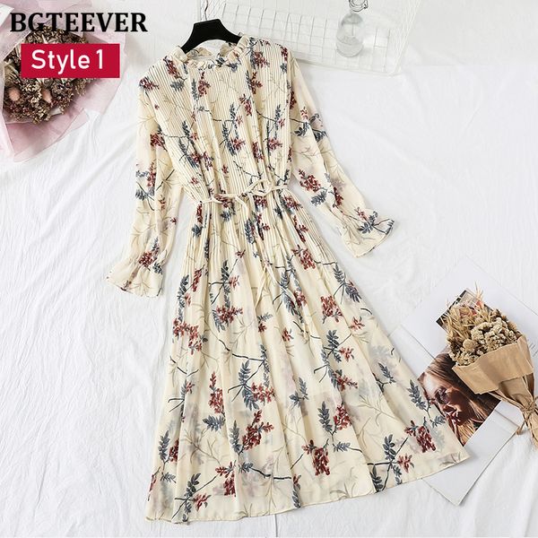 bgteever spring stand collar floral print women dress lace up female pleated dress summer party midi chiffon vestidos femme 2021, Black;gray
bgteever spring stand collar floral print women dress lace up female pleated dress summer party midi chiffon vestidos femme 2021, Black;gray