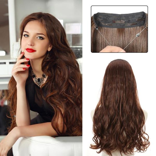 synthetic wigs halo hair long curly invisible secret wire hidden crown one piece fish line no clips, Black
synthetic wigs halo hair long curly invisible secret wire hidden crown one piece fish line no clips, Black