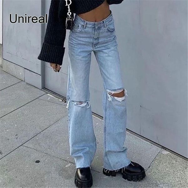 unireal 2021 summer streetwear women ripped jeans high waist denim pants loose casual female women's, Blue
unireal 2021 summer streetwear women ripped jeans high waist denim pants loose casual female women's, Blue