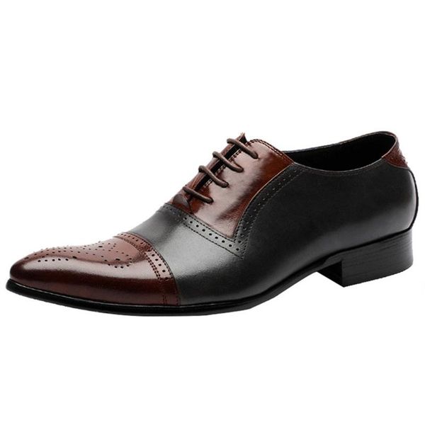 dress shoes fashion men brogues genuine leather mixed colors pointed toe strap office business wedding, Black
dress shoes fashion men brogues genuine leather mixed colors pointed toe strap office business wedding, Black