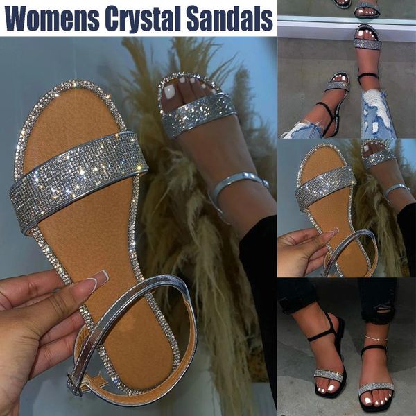 sandals 2021 women's summer crystal bling flat round toe outdoor casual beach buckle strap ladies shoes drop ship #40, Black
sandals 2021 women's summer crystal bling flat round toe outdoor casual beach buckle strap ladies shoes drop ship #40, Black