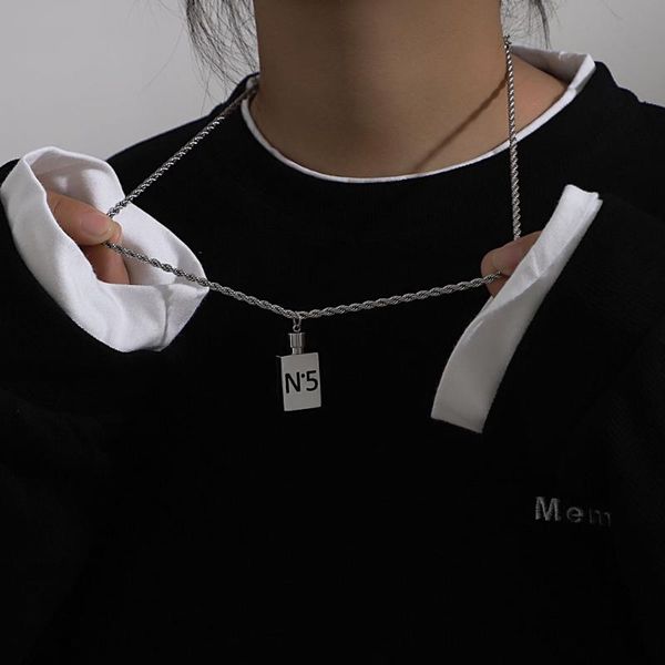 pendant necklaces 2021 trend fashion retro steel titanium n5 perfume bottle for women hip hop punk ins wind clavicle chain party gift, Silver
pendant necklaces 2021 trend fashion retro steel titanium n5 perfume bottle for women hip hop punk ins wind clavicle chain party gift, Silver