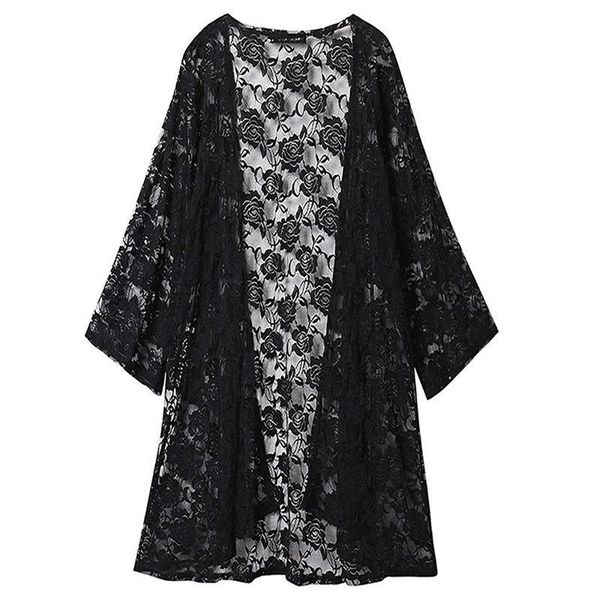 women's blouses & shirts three-quarter sleeves beach sunscreen clothing women mid-length lace blouse cardigan shawl shirt plus size wom, White
women's blouses & shirts three-quarter sleeves beach sunscreen clothing women mid-length lace blouse cardigan shawl shirt plus size wom, White