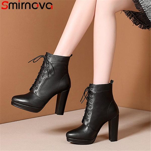 boots smirnova 2021 arrive cow leather round toe lace up platform women shoes ankle for1, Black
boots smirnova 2021 arrive cow leather round toe lace up platform women shoes ankle for1, Black