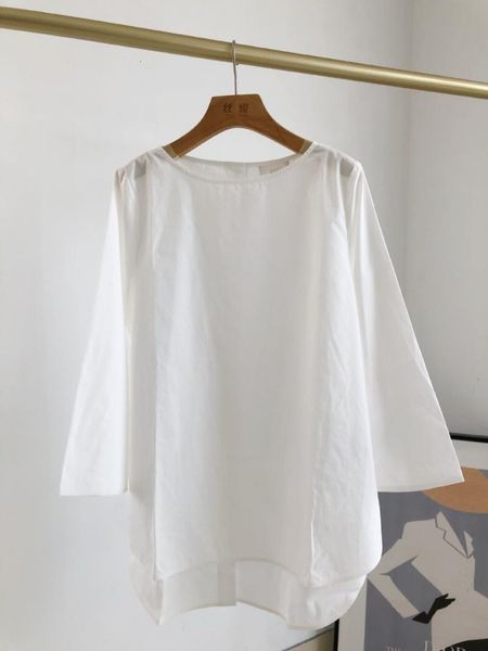 back single-breasted women loose shirt asymmetry lady three quarter sleeve cotton simple white blouse top
back single-breasted women loose shirt asymmetry lady three quarter sleeve cotton simple white blouse top