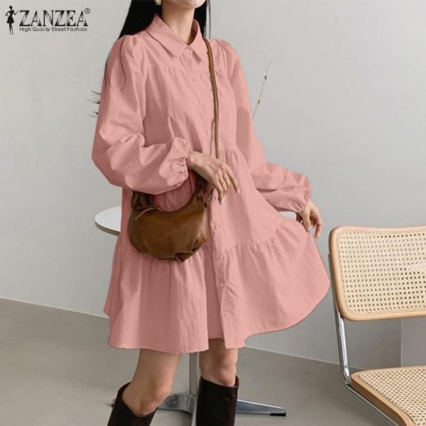 casual dresses zanzea 2021 fashion solid shirt dress women ruffle sundress spring puff sleeve mini vestidos female button robe plus size, Black;gray
casual dresses zanzea 2021 fashion solid shirt dress women ruffle sundress spring puff sleeve mini vestidos female button robe plus size, Black;gray