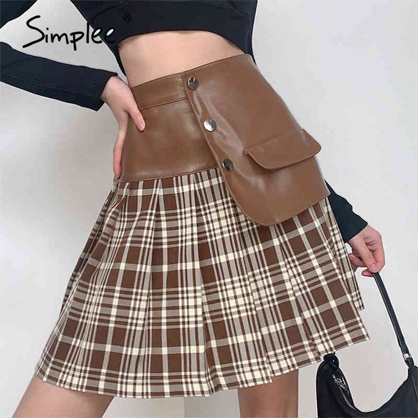 high street leather patchwork pleated summer button plaid a-line skirt women fashion female mini skirts party 210414, Black
high street leather patchwork pleated summer button plaid a-line skirt women fashion female mini skirts party 210414, Black