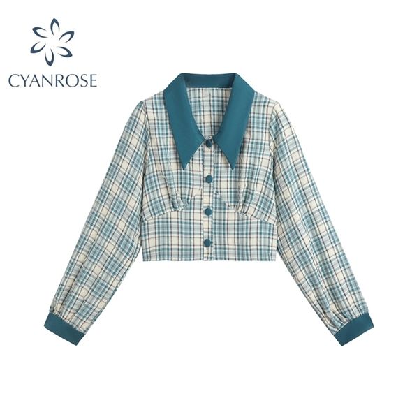 autumn blouse women vintage crop plaid shirt elegant casual lapel button up womens blouse long sleeve party shirts 210515, White
autumn blouse women vintage crop plaid shirt elegant casual lapel button up womens blouse long sleeve party shirts 210515, White