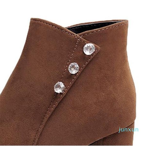 wholesale- boots winter short female rhinestone suede thick with womens riding high heel women's shoes ankle for women, Black
wholesale- boots winter short female rhinestone suede thick with womens riding high heel women's shoes ankle for women, Black