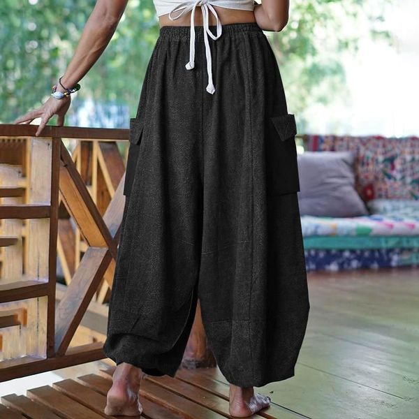 women's pants & capris vonda vintage casual loose long trousers fashion women solid wide leg autumn elastic waist pantalon cotton palaz, Black;white
women's pants & capris vonda vintage casual loose long trousers fashion women solid wide leg autumn elastic waist pantalon cotton palaz, Black;white
