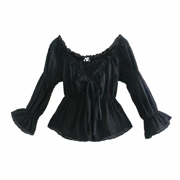 women's knits & tees sprint fashion floral lace embroidery women za solid short blouse chic lady elegant slash neck hollow out ple, White
women's knits & tees sprint fashion floral lace embroidery women za solid short blouse chic lady elegant slash neck hollow out ple, White