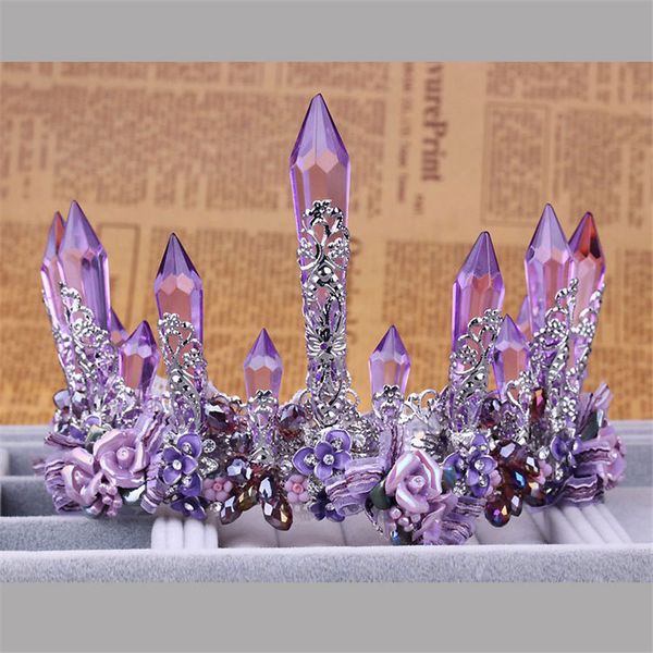 vintage purple crystal queen king wedding noble crown tiara bride prom flower perfect coronas headdress women jewelry accessory, Golden;white
vintage purple crystal queen king wedding noble crown tiara bride prom flower perfect coronas headdress women jewelry accessory, Golden;white