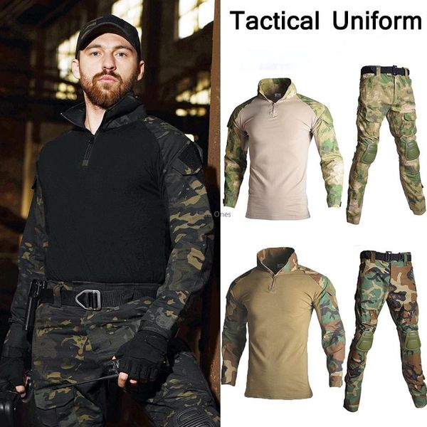 tactical hunting clothing military shooting training uniform army paintball camo shirts and pants with elbow knee pads sets
tactical hunting clothing military shooting training uniform army paintball camo shirts and pants with elbow knee pads sets
