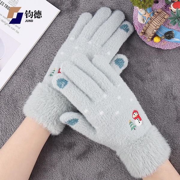 five fingers gloves 2021 fashion knitted hand warmer women' winter thickened cold protection christmas wool touch screen mittens, Blue;gray
five fingers gloves 2021 fashion knitted hand warmer women' winter thickened cold protection christmas wool touch screen mittens, Blue;gray