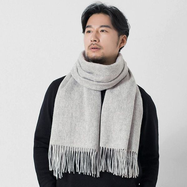 scarves winter wool scarf men light gray shawls and wraps classical bufanda hombre 2021 large warm 180x70cm, Blue;gray 
scarves winter wool scarf men light gray shawls and wraps classical bufanda hombre 2021 large warm 180x70cm, Blue;gray