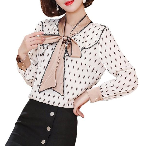 women's blouses & shirts bow shirt long sleeve autumn mulberry silk thin printed blouse professional wear temperament ribbon, White
women's blouses & shirts bow shirt long sleeve autumn mulberry silk thin printed blouse professional wear temperament ribbon, White