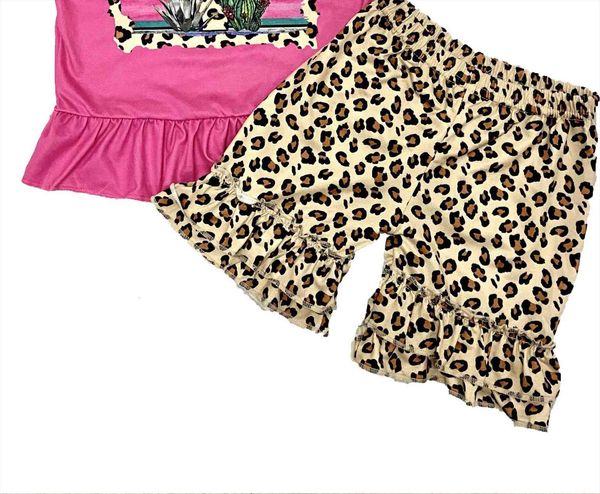 little girl clothing sets short sleeve kid summer leopard ruffles pants cactu printed clothes boutique kids, White
little girl clothing sets short sleeve kid summer leopard ruffles pants cactu printed clothes boutique kids, White