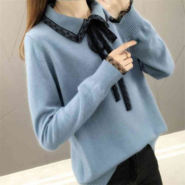lace patchwork turn-down neck knitted pullovers for women elegant up slim knitwear fall sweater femme korean style 210522, White;black
lace patchwork turn-down neck knitted pullovers for women elegant up slim knitwear fall sweater femme korean style 210522, White;black