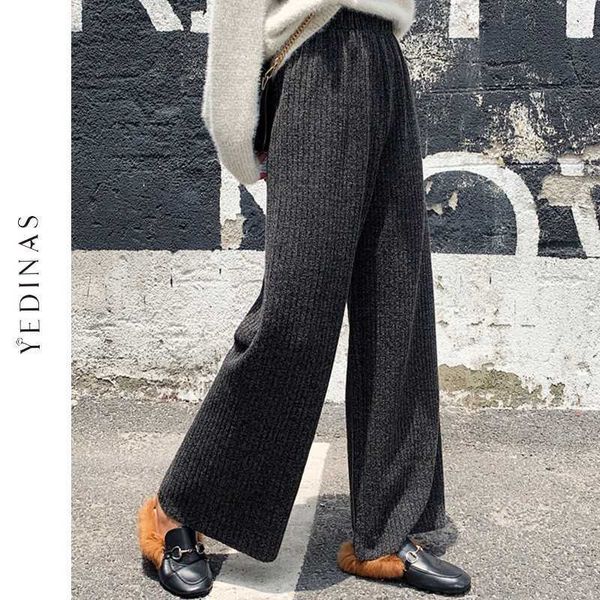 yedinas knitted pants women autumn winter korean elastic waist wide leg loose plus size trousers vintage 210527, Black;white
yedinas knitted pants women autumn winter korean elastic waist wide leg loose plus size trousers vintage 210527, Black;white