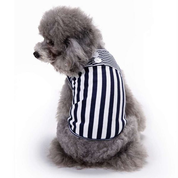 the dog clothes spring and summer dog cat clothing black red stripe pure cotton pet vest
the dog clothes spring and summer dog cat clothing black red stripe pure cotton pet vest