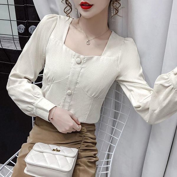 women's blouses & shirts ladies corduroy retro shirt long-sleeved square neck short-sleeved slim puff sleeve set outside autumn winter, White
women's blouses & shirts ladies corduroy retro shirt long-sleeved square neck short-sleeved slim puff sleeve set outside autumn winter, White