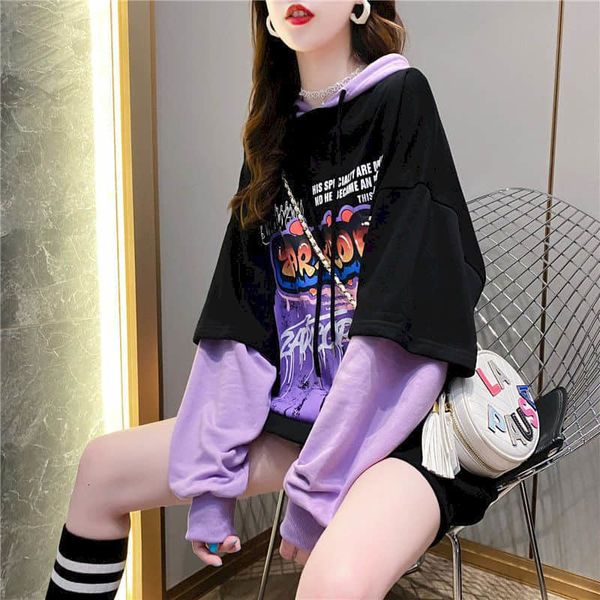 women's hoodies & sweatshirts korean version with fake release two female hoodie pieces a hood fall mid-student length all-match jacket, Black
women's hoodies & sweatshirts korean version with fake release two female hoodie pieces a hood fall mid-student length all-match jacket, Black