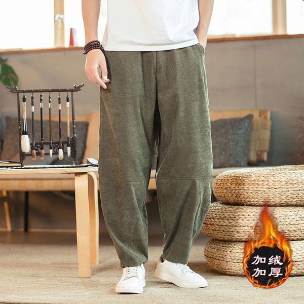 men's pants autumn and winter chinese style ethnic corduroy plus cashmere thickened harlan loose wide leg large casual fashion 3rjt, Black
men's pants autumn and winter chinese style ethnic corduroy plus cashmere thickened harlan loose wide leg large casual fashion 3rjt, Black