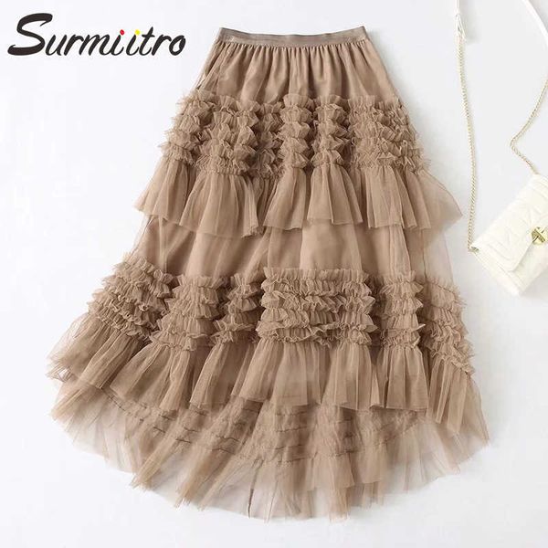 surmiitro fashion summer midi long tulle pleated skirt women korean style ruffles mid-length high waist a line skirt female 210712, Black
surmiitro fashion summer midi long tulle pleated skirt women korean style ruffles mid-length high waist a line skirt female 210712, Black