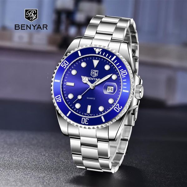 wristwatches 2021 benyar men's watches business sports men quartz wrist watch stainless steel waterproof japan movement, Slivery;brown
wristwatches 2021 benyar men's watches business sports men quartz wrist watch stainless steel waterproof japan movement, Slivery;brown