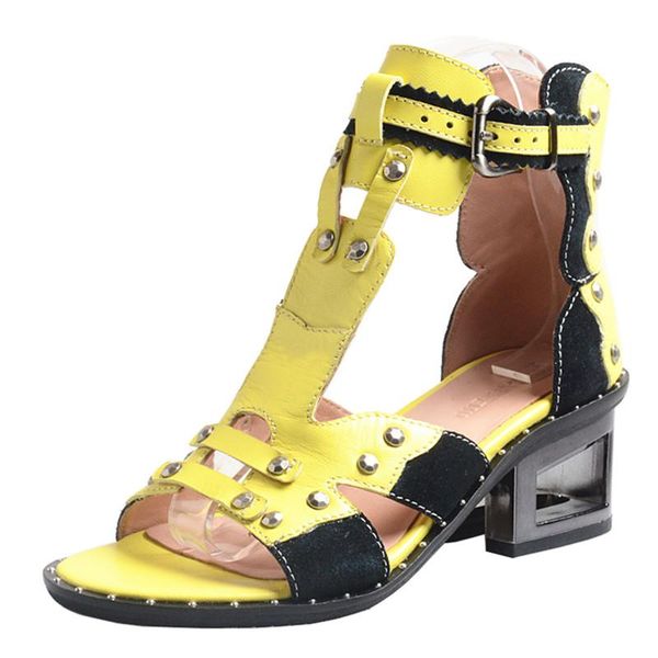sandals genuine leather women 5cm chunky heel dress shoes woman rivets studded sandalias mujer summer yellow gladiator sandal, Black
sandals genuine leather women 5cm chunky heel dress shoes woman rivets studded sandalias mujer summer yellow gladiator sandal, Black