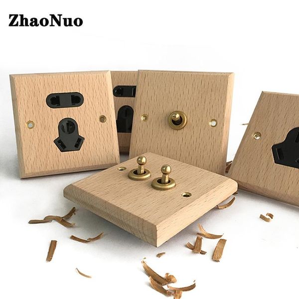 smart home control 1-3 gang 2 way 86 type wall light toggle switch simple style beech wood panel brass lever socket
smart home control 1-3 gang 2 way 86 type wall light toggle switch simple style beech wood panel brass lever socket
