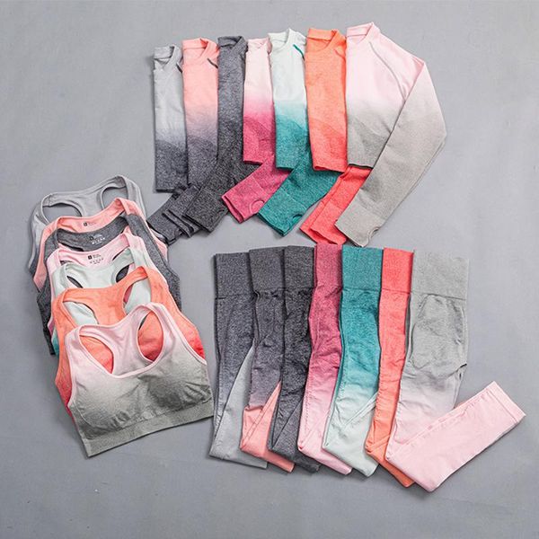 yoga outfit seamless women set high waist leggings sports suits fitness wear workout clothes bra long sleeve top
yoga outfit seamless women set high waist leggings sports suits fitness wear workout clothes bra long sleeve top