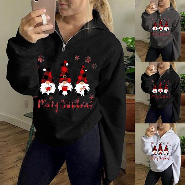 women's hoodies & sweatshirts fashion santa pattern casual sweatshirt zipper printing v-neck loose sports pullover, Black
women's hoodies & sweatshirts fashion santa pattern casual sweatshirt zipper printing v-neck loose sports pullover, Black