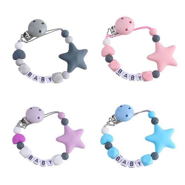 pacifiers# personalized baby silicone pacifier chain love name custom five-pointed star teether anti-drop
pacifiers# personalized baby silicone pacifier chain love name custom five-pointed star teether anti-drop
