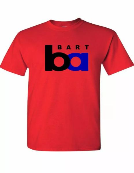 bart logo bay area rapid transit san francisco oakland red cotton t-shirt, White;black
bart logo bay area rapid transit san francisco oakland red cotton t-shirt, White;black