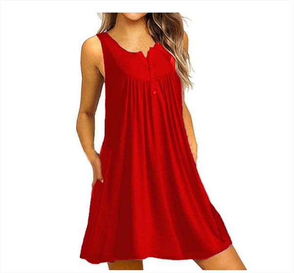 2021women's casual dresses spring and summer pajamas new button pleated sleeveless dress, Black;gray
2021women's casual dresses spring and summer pajamas new button pleated sleeveless dress, Black;gray