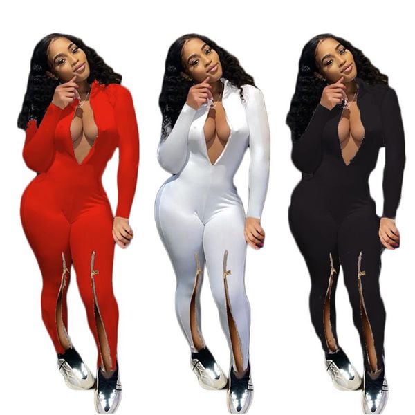 women's jumpsuits & rompers fnoce 2021 autumn winter nightclub fashion solid long sleeve v-neck zipper tight slim trousers playsuits, Black;white
women's jumpsuits & rompers fnoce 2021 autumn winter nightclub fashion solid long sleeve v-neck zipper tight slim trousers playsuits, Black;white