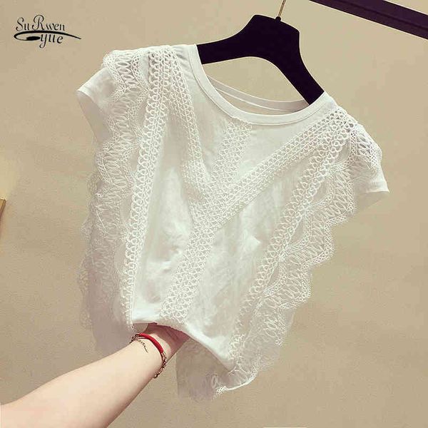korean style women summer s and blouses lace patchwork short sleeve solid shirt blouse blusas 4835 50 210521, White
korean style women summer s and blouses lace patchwork short sleeve solid shirt blouse blusas 4835 50 210521, White