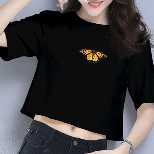 women's t-shirt harajuku shirt kpop style women t o-neck butterfly print tshirt short sleeve crop literary casual loose tee, White
women's t-shirt harajuku shirt kpop style women t o-neck butterfly print tshirt short sleeve crop literary casual loose tee, White
