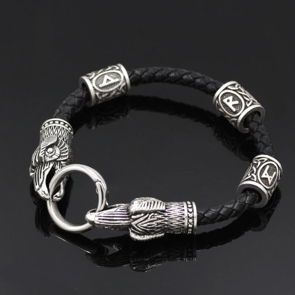 bangle banru nordic viking logo beads odin crow head real leather men's bracelet drop, Black
bangle banru nordic viking logo beads odin crow head real leather men's bracelet drop, Black