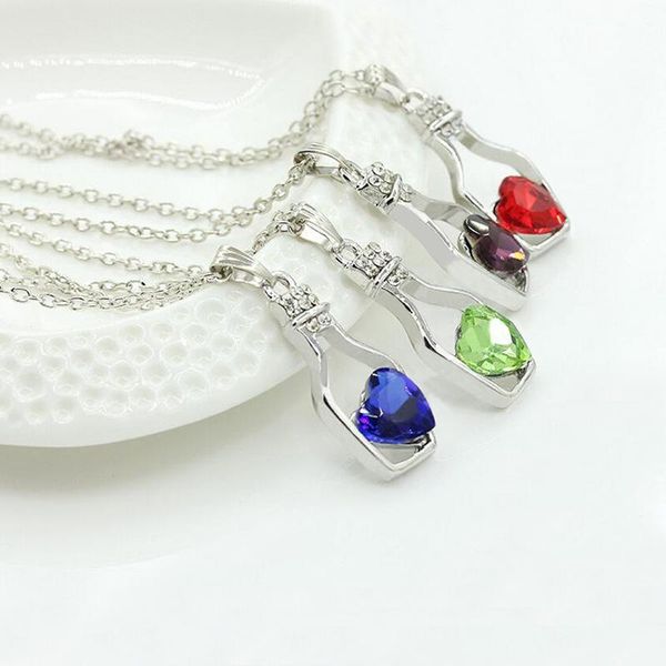 pendant necklaces crystal drift bottle love heart necklace fashion for women girl trendy chain ladies jewelry, Silver
pendant necklaces crystal drift bottle love heart necklace fashion for women girl trendy chain ladies jewelry, Silver