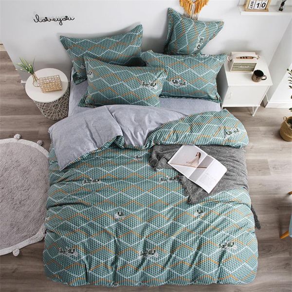 bedding sets simple set duver cover cotton bedclothes home textiles bed sheets linens quilt with pillowcase 220x240