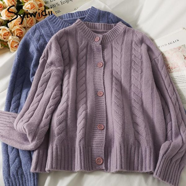 women's knits & tees syiwidii sweater women fall 2021 fashion baggy single breasted long sleeve knit cardigan coats casual purple stree, White
women's knits & tees syiwidii sweater women fall 2021 fashion baggy single breasted long sleeve knit cardigan coats casual purple stree, White