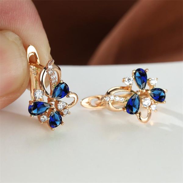 hoop & huggie elegant pear blue zircon flower design rose gold color clip on earrings for women party accessories banquet jewelry gift, Golden;silver
hoop & huggie elegant pear blue zircon flower design rose gold color clip on earrings for women party accessories banquet jewelry gift, Golden;silver