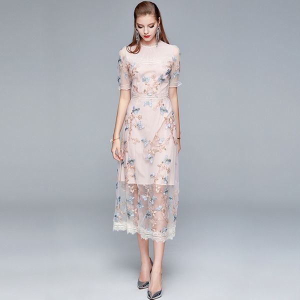mesh embroidery butterfly holiday dress women summer fashion pink long midi princess dresses 210525, Black;gray
mesh embroidery butterfly holiday dress women summer fashion pink long midi princess dresses 210525, Black;gray