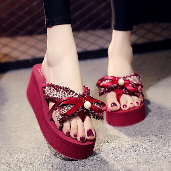 beach shoes female xia xiaoxiangfeng sweet bow flip-flops outside wear clip foot slip sandals women slippers, Black
beach shoes female xia xiaoxiangfeng sweet bow flip-flops outside wear clip foot slip sandals women slippers, Black