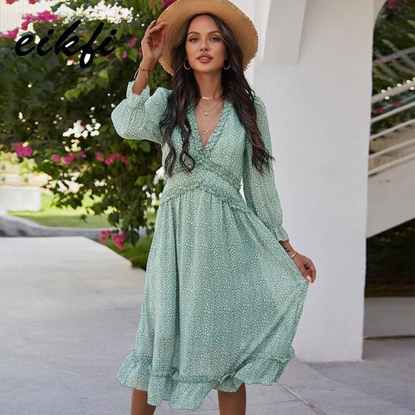 women all print ditsy floral boho dress spring ladies flounce sleeve frill trim deep v neck high waist ruffle hem casual dresses, Black;gray
women all print ditsy floral boho dress spring ladies flounce sleeve frill trim deep v neck high waist ruffle hem casual dresses, Black;gray